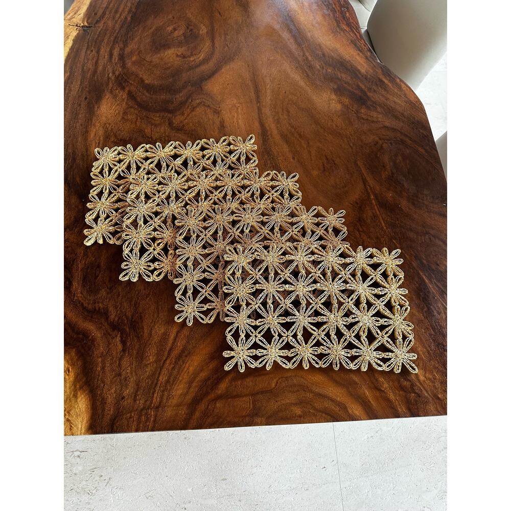 Placemats, thick woven ratan, Daisy, Flower, 3 Dimensional, set of 4